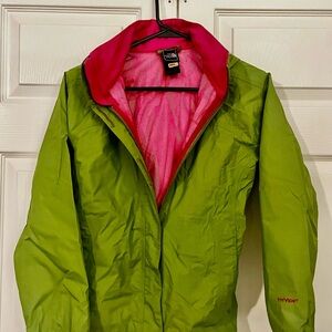 The North Face Green Jacket with Pink Lining